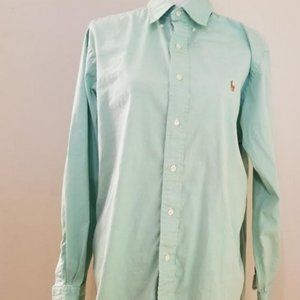Ralp Lauren long sleeve green men's shirt 16 EUC